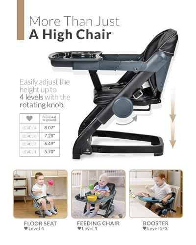 Feed Me 3-in-1 Travel High Chair Booster Seat - Bubble Black