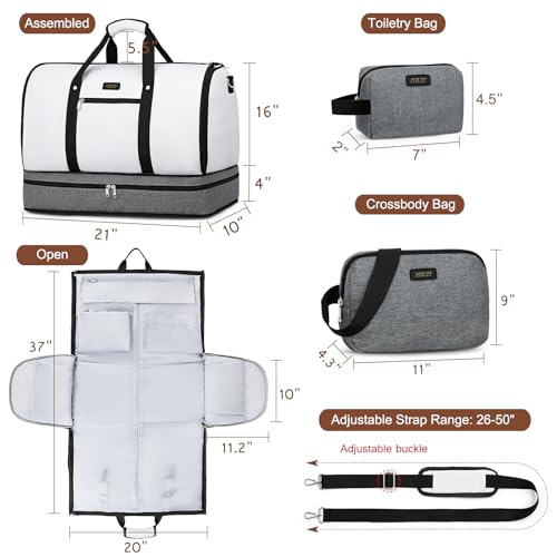 Garment Bag for Travel Convertible Carry on Travel Duffel Bag for Men Women