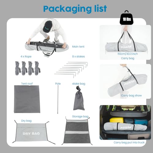 Portable Camping Shower Tent Deluxe Changing Room Easy Set Up Privacy Shelter