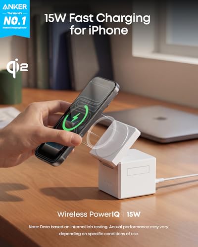 3-in-1 Cube MagSafe Compatible Qi2 15W Foldable Charging Station