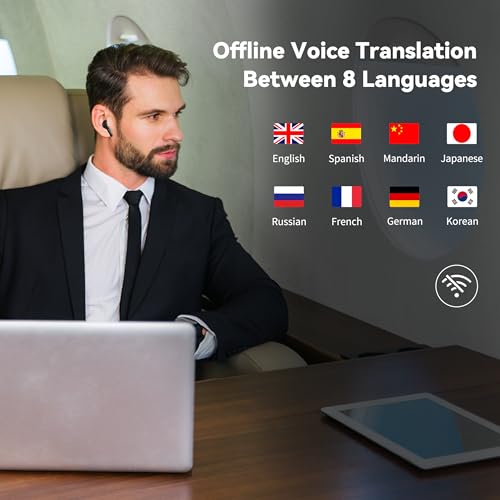 Offline AI Translator Earbuds M3 Language Translator Device Translation Earbuds Real Time Support 144 Languages No Subscription Required