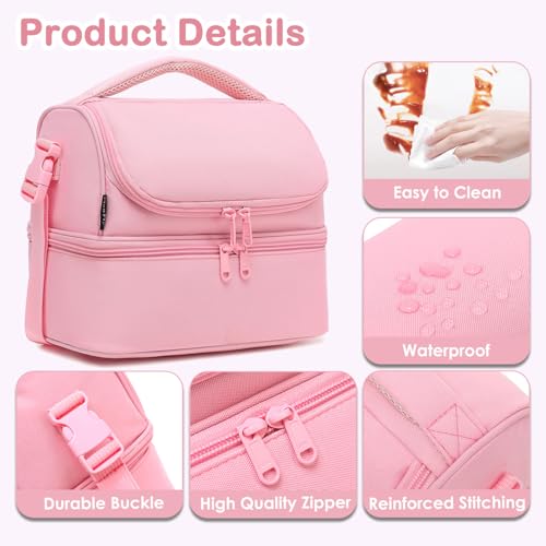 Double Decker Cooler Insulated Lunch Bag Large Tote for Boys