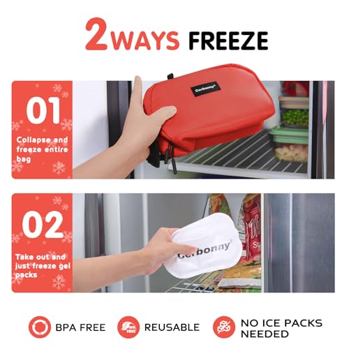 Small Cooler Bag Freezable Lunch Bag for Work School Travel