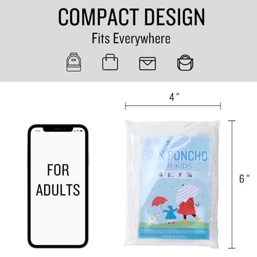 Disposable Rain Ponchos for Adults (5 Count)