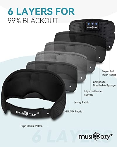 Sleep Headphones Bluetooth 5.4 Sleep Mask with HD Sound