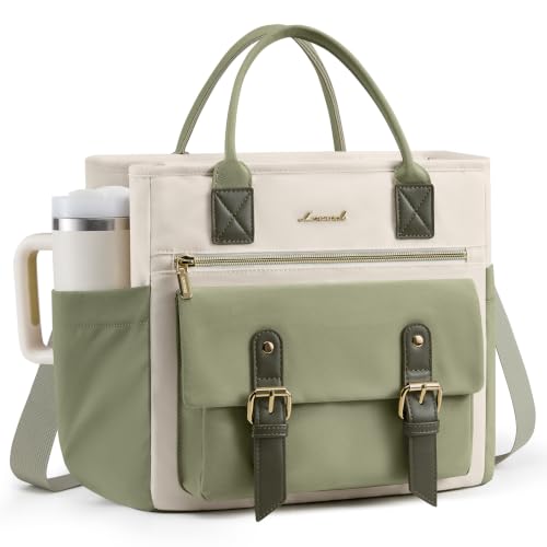 Insulated Lunch Bag Women (Light Green-Beige-Olive Green / 15L)