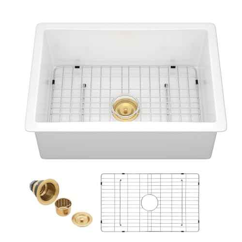 27"x19" White Undermount Sink