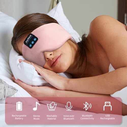 Sleep Headphones Bluetooth Sleep Mask Silk Kids Children Headband Earphones Bluetooth Eye Mask for Sleeping On Side Blackout Soft Sleep Earphones Music Eye Cover