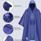 Extra Thick Hooded Rain Poncho Double Layer Waterproof Raincoat Jacket for Men Women Adults