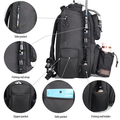 Fishing Tackle Backpack With Rod Holders