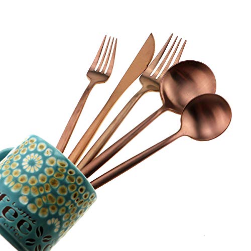 Matte Rose Gold Silverware Set