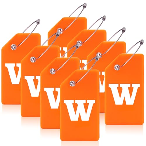 8 Pack Initial Luggage Tags for Suitcases Airplane Travel Essentials (8 Count)