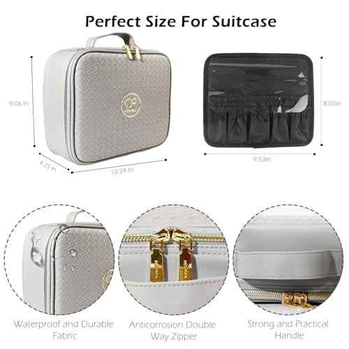 Travel Makeup Bag Cosmetic Bag Makeup Organizer Bag with Lighted Mirror