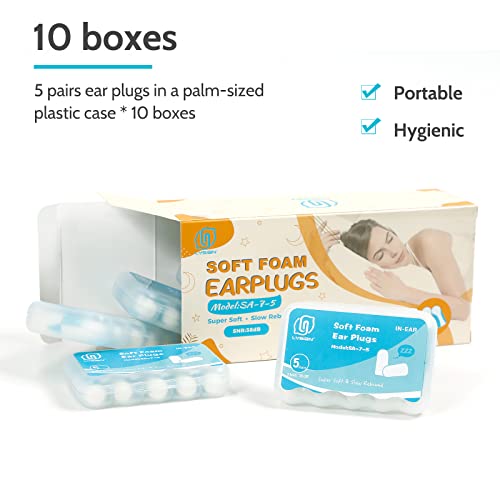 Soft Foam Ear Plugs for Sleeping (50 Count)