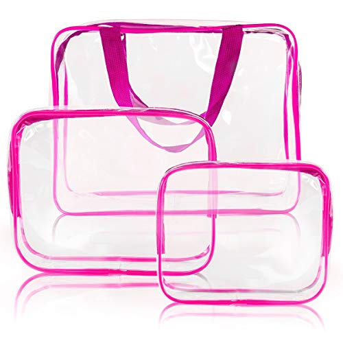4Pcs Crystal Clear PVC Travel Toiletry Bag Kit for Women Men (4 Count)