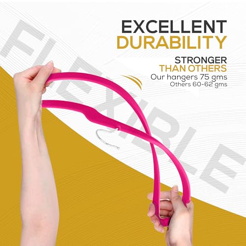 Premium Velvet Hangers 50 Pack Ultra Thin Non Slip Adult Felt Space Saving Suit Hanger for Closet Heavy Duty Coat Pants Jackets Dress Hangers 360° Swivel Hook Hold Upto 10 lbs Dark Pink (50 Count)