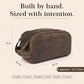 Genuine Leather Toiletry Travel Bag With Waterproof Lining