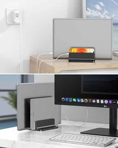 Dual Vertical Desk Laptop Stand Holder