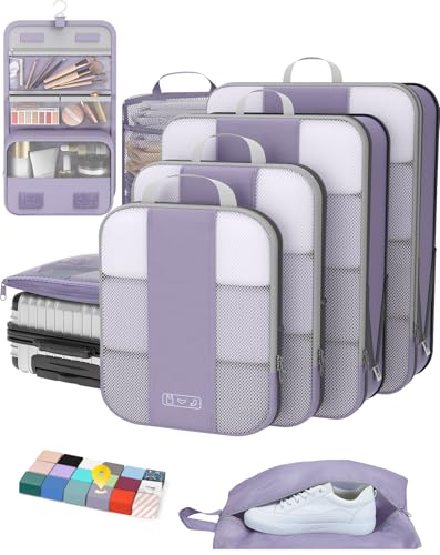 8 Set Compression Packing Cubes for Travel Essentials (8 Count)