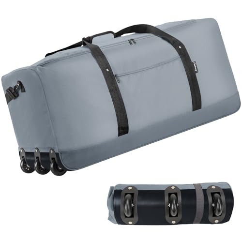 120L Foldable Rolling Duffel Bag with 3 Wheels