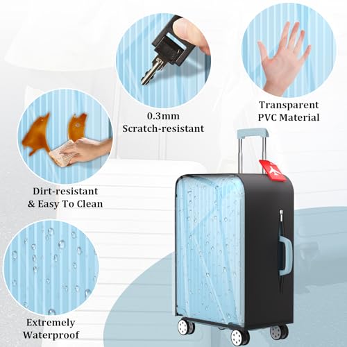 30 Inch Half Clear PVC Luggage Cover TSA Waterproof Protector
