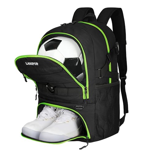 Soccer Backpack Bag with Ball Holder Ventilated Shoe Compartment Large Capacity Sports Gear Bag for Basketball Volleyball Gym