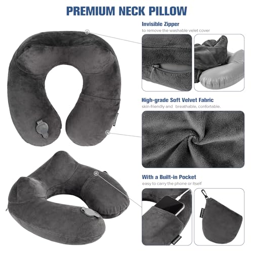 Inflatable Travel Pillow for Sleeping Airplane