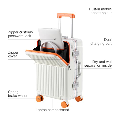 Carry on suitcase Zipperless Luggage