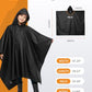 Hooded Rain Poncho Waterproof Raincoat Jacket for Kids Black