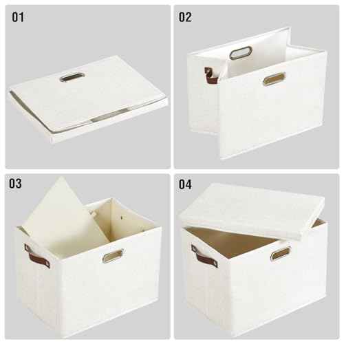15" Fabric Storage Box with Lids (3 Count)