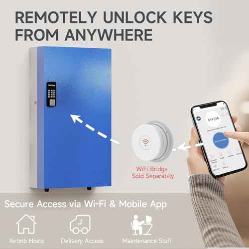 360 Key Lock Box Smart Key Organier Cabinet with Keypad & App for Office