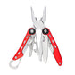 10-in-1 Stainless Steel Multitool for Hiking and Survival Gear with Needlenose Pliers, Wire Cutter, Saw, Safety Lock, Nylon Sheath, Red