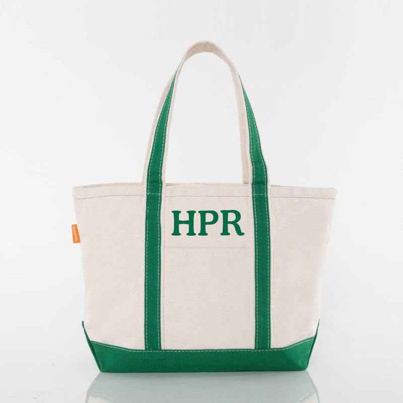 Medium Classic Personalized Monogram Canvas Tote Bag for Women
