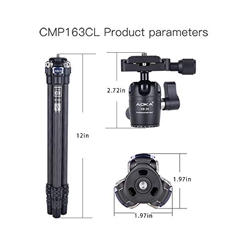 28-inch/1.1 lb Mini Portable Carbon Fiber Tripod, Lightweight and Compact Travel Desktop Tripod for Mobile Phones, Mirrorless Cameras, Camcorders, Projectors, Webcams