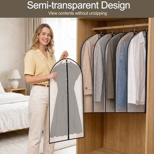 6Pcs Clear Garment Bags for Hanging Clothes