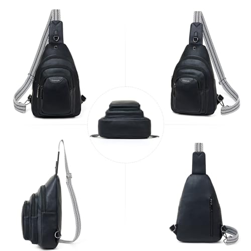 10L Crossbody Sling Bag for Women Men Anti Theft Cross Body Fanny Pack Belt Bag Purse Gifts for Women Faux Leather