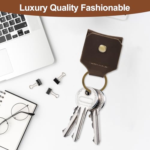 Genuine Leather SD Card Holder Keychain