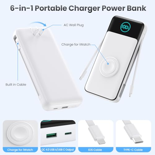 Portable Charger for iPhone with Built