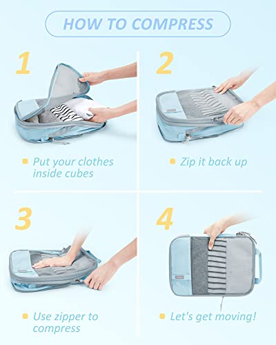 4 Set Compression Packing Cubes for Travel (4 Count)