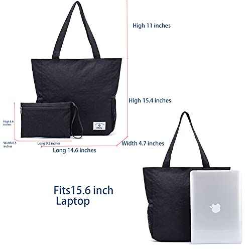 Large Capacity Foldable Tote Bag with Zipper