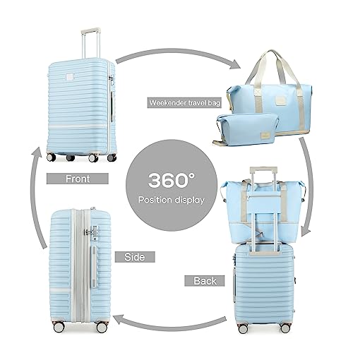 Luggage Set 3 Piece Suitcase Sets with Spinner Wheel (6 Count)