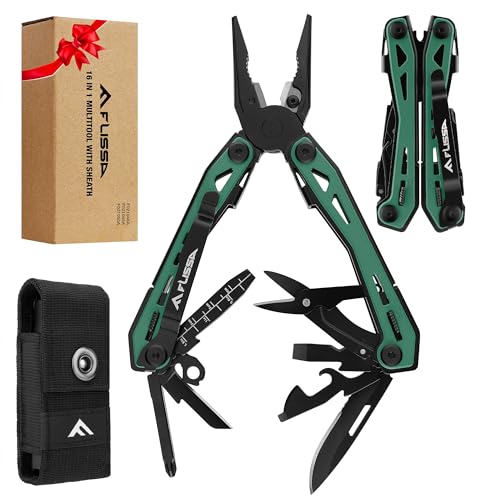 16-In-1 Multi-Tool Pliers, EDC Multitool, Multipurpose Tool, Green