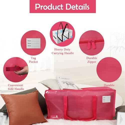 4 Pack Heavy Duty Extra Large Moving Bags with Handles (4 Count)