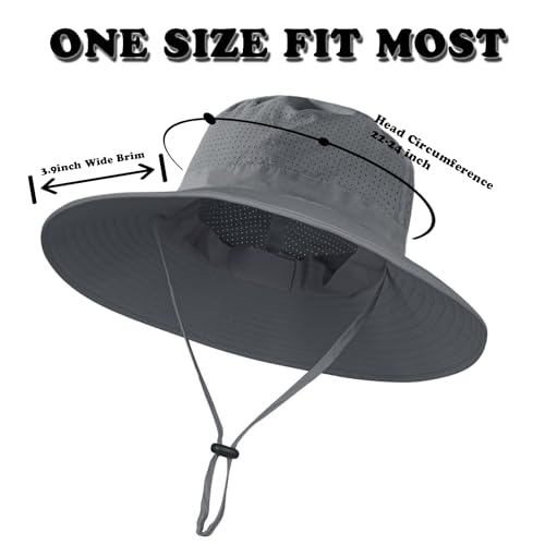 Sun Hat for Men Women Cooling Boonie Hats Breathable Wide Brim Fishing Bucket Hat Beach Hat Safari Hiking Garden Summer UV Protection Army Green