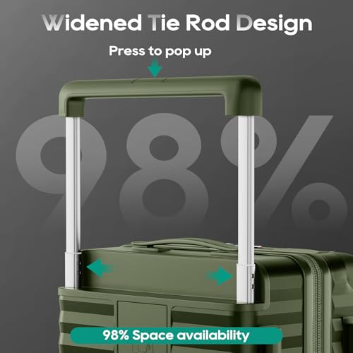 20 Inch Carry on Luggage with Front Pocket and Cup Holder