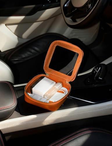 Clear Makeup Bag with Zipper Small Travel Cosmetic Case Orange Mini Pouch for Purse Accessories Car Storgae Essentials Bag Purse Pouch Organizer Compact Small Clear Toiletry Bag for Traveling