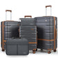 Luggage Sets 3 Piece with TSA Lock Hardside PC+ABS Carry On Suitcase with YKK Zippers Lightweight Rolling Travel Luggage Sets with Spinner Wheels (5 Count)