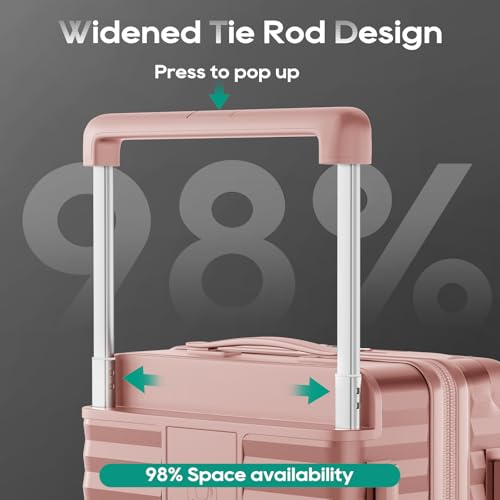 Expandable 20 Inch Carry on Luggage with Front Pocket