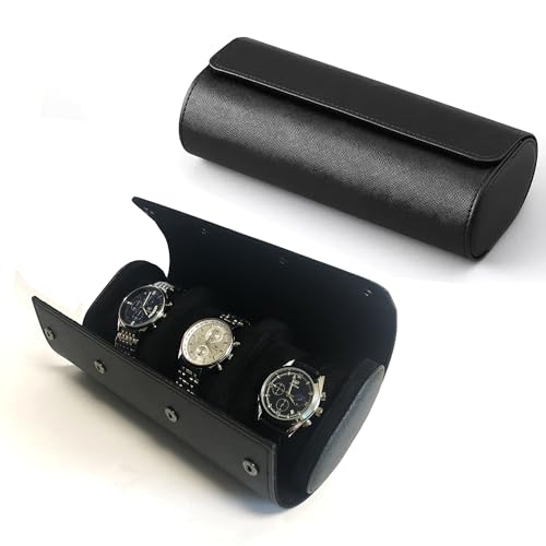 Longjet Watch Roll Travel Case for Men Portable Watches Organizer Box