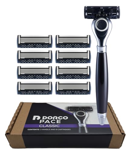 Pace Classic Seven Blade Razor System with Pivoting Head and Premium Handle